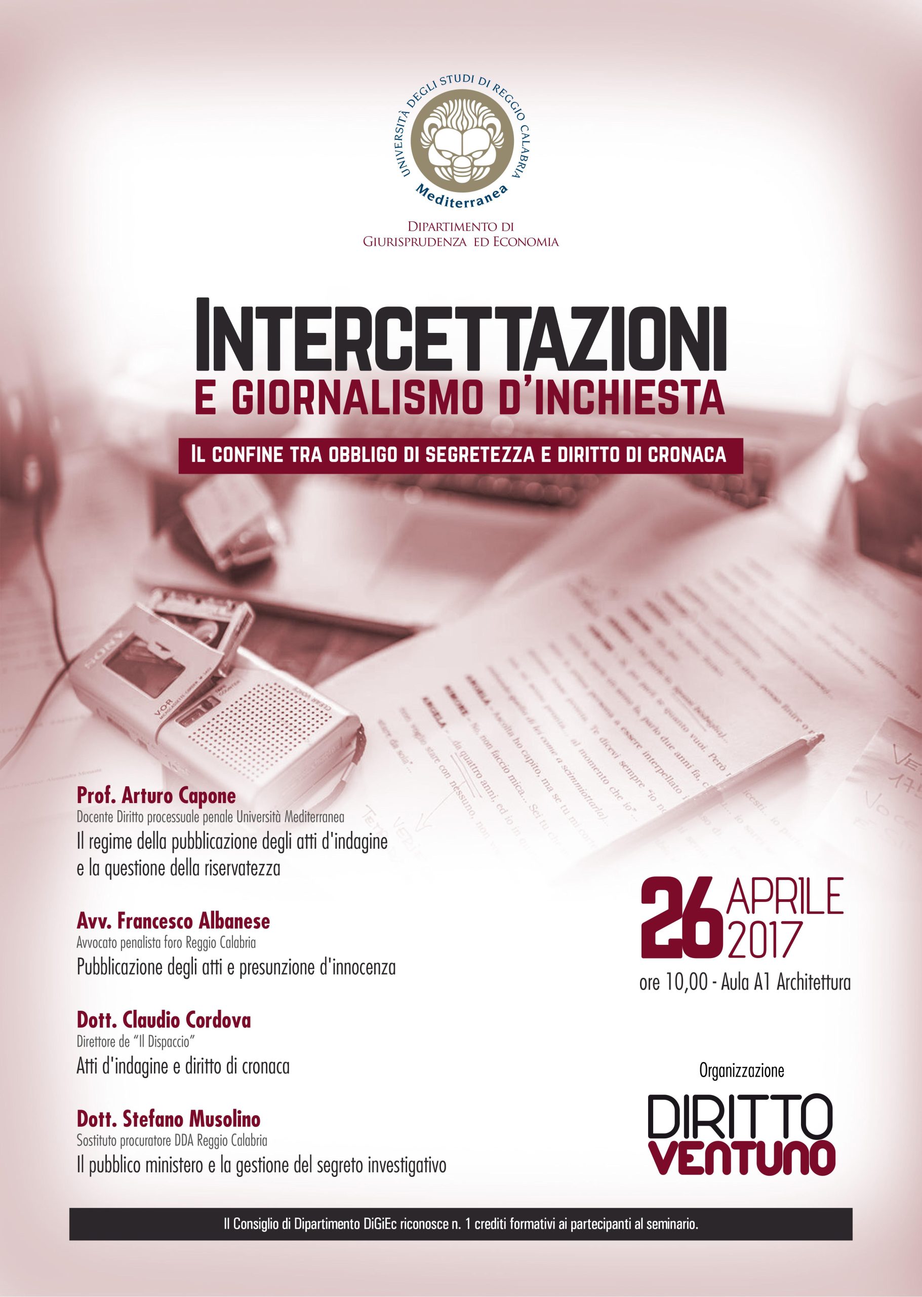 locandina diritto21 26 aprile
