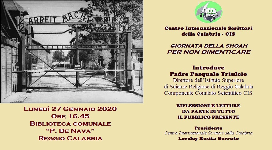 Foto manifesto Per non dimenticare 27 gennaio 2020